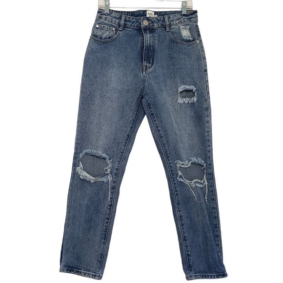 Princess Polly Women's Distressed Straight Leg Jeans, Size 10 - Picture 1 of 12